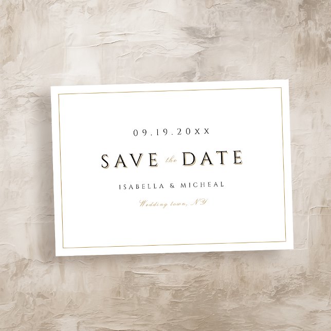 Save The Date Simple Élégant Moderne Classe Luxe Enregistrer La  (Simple Elegant Modern Classy Luxury Save The Date)