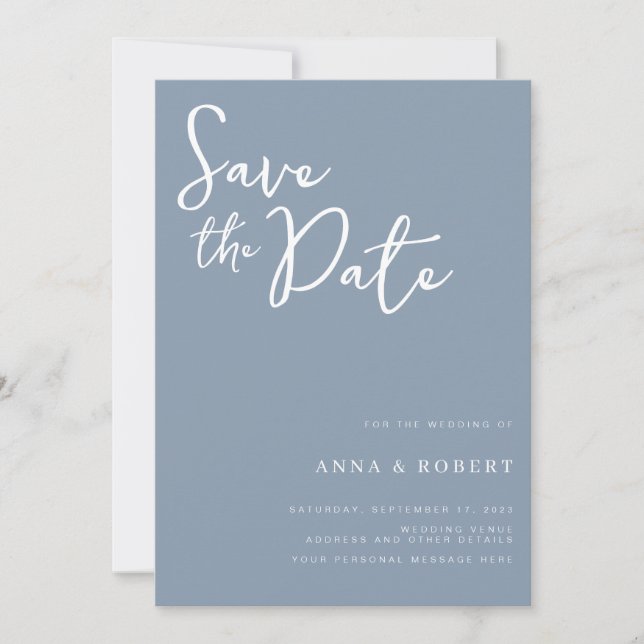 Save The Date Simple élégant moderne Dusty Mariage (Devant)