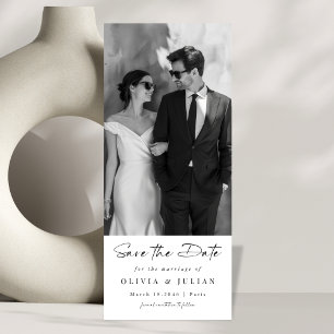 Save The Date Simple Élégant Moderne Écriture Photo de Mariage