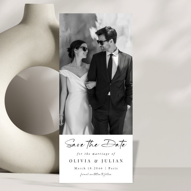 Save The Date Simple Élégant Moderne Écriture Photo de Mariage (Créateur téléchargé)