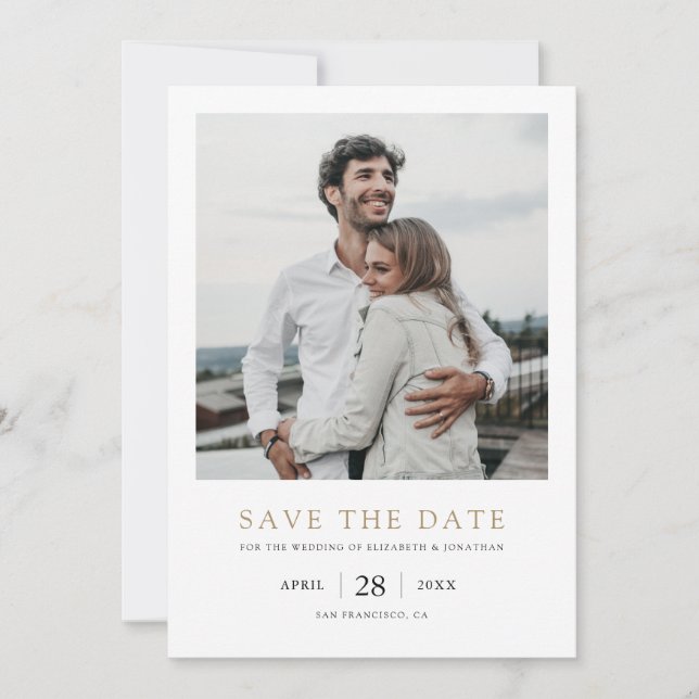 Save The Date Simple Élégant Moderne Mariage Multi Photo  (Devant)