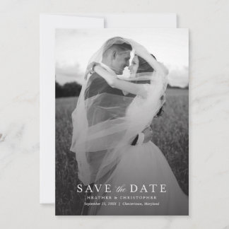 Save The Date Simple Élégant Moderne Photo Mariage