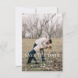 Save The Date Simple Élégant Moderne Photo Mariage