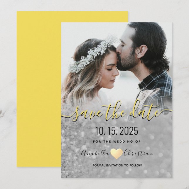 Save The Date Simple Élégant Moderne Photo Mariage (Devant / Derrière)