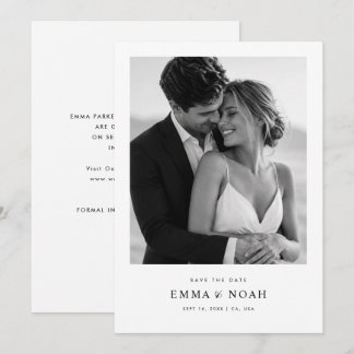 Save The Date Simple Élégant Moderne Photo Mariage Enregistrer l