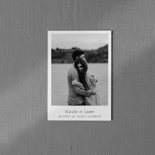 Save The Date Simple Elegant noir et blanc Photo et message