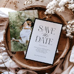 Save The Date Simple Elegant noir noir photo Script<br><div class="desc">Simple Elegant Black White Script Photo Save the Date dispose d'une bordure solide,  entouré d'un type moderne qui comprend un script de calligraphie.</div>