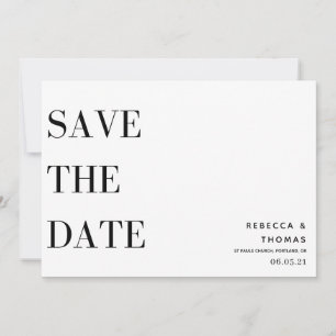 Save The Date simple élégant non photo enregistrer la date