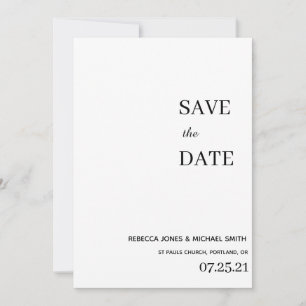 Save The Date simple élégant non photo enregistrer la date