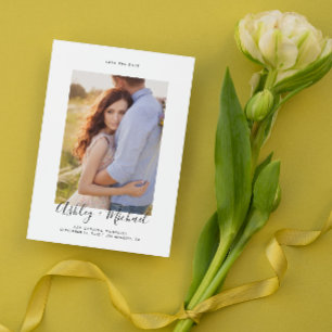 Save The Date Simple Elegant Photo QR Code Mariage