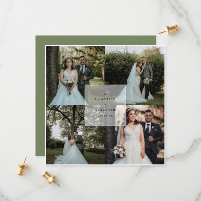 Save The Date Simple Elegant Sage Green Ampersand Photo Mariage (Devant/Arrière en situation)