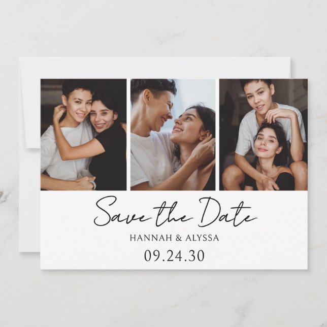Save The Date Simple Élégant Script Photo LGBTQ (Devant)