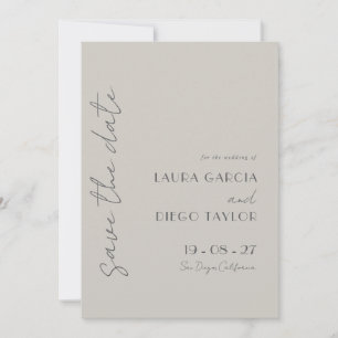 Save The Date Simple Élégant Taupe Mariage