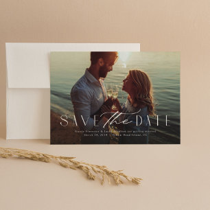 Save The Date Simple élégant une photo type moderne