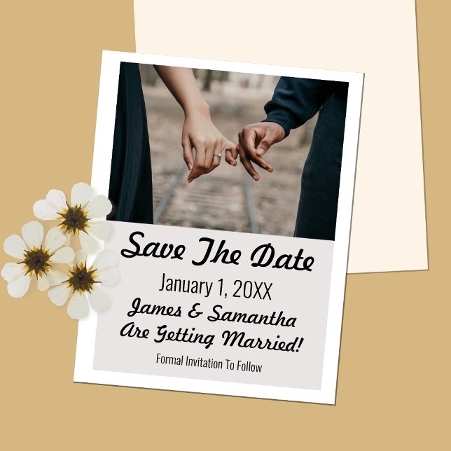 Save The Date Simple Elégante photo moderne en couple (Créateur téléchargé)