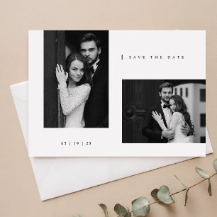 Save The Date Simple Élégante Typographie Photo Mariage