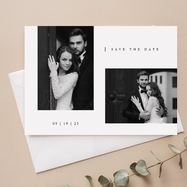 Save The Date Simple Élégante Typographie Photo Mariage (Créateur téléchargé)