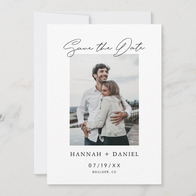 Save The Date Simple Enregistrer la date Photo Wedding Inviter l (Devant)