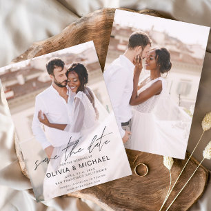 Save The Date Simple Enregistrer le Mariage photo de date