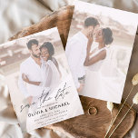 Save The Date Simple Enregistrer le Mariage photo de date<br><div class="desc">La transparence couvrant la photo personnalisée sur le devant et le dos de l'élégant et moderne Save the Date Wedding Invitations - comprend une belle et élégante typographie de script pour la célébration spéciale du mercredi.</div>