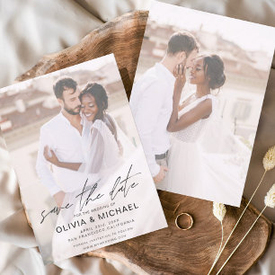 Save The Date Simple Enregistrer le Mariage photo de date