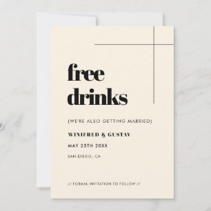 Save The Date Simple et élégant Boissons gratuites