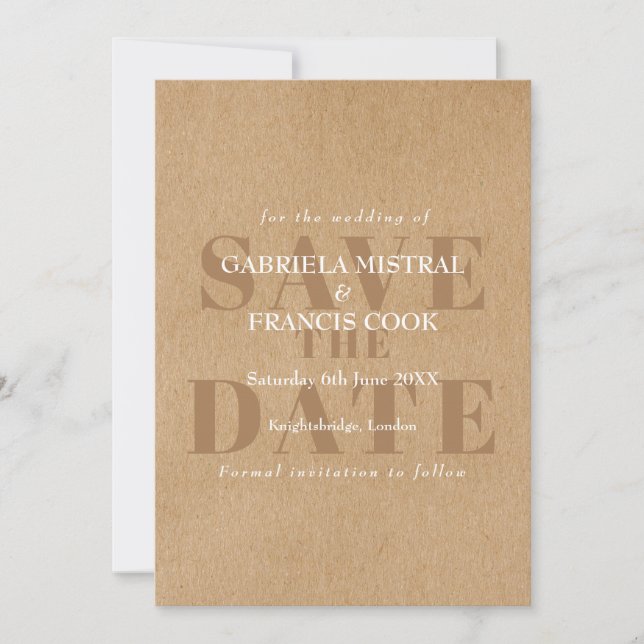 Save The Date Simple et rustique (Devant)