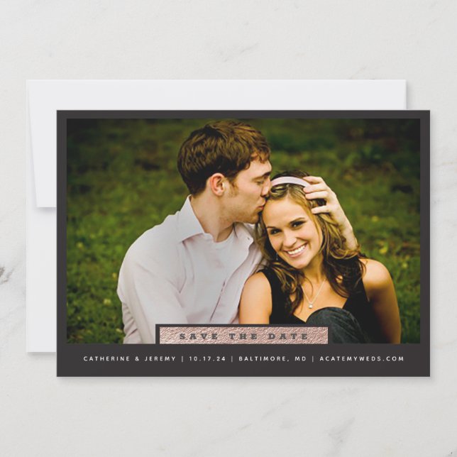 Save The Date Simple Faire Enregistrer La Date De Mariage Bloc O (Devant)