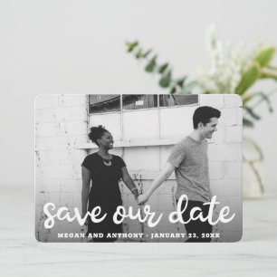 Save The Date Simple Fun Script Photo Mariage moderne