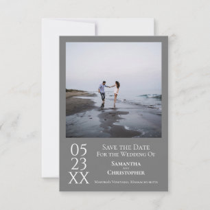 Save The Date Simple Gris moderne minimaliste Mariage photo