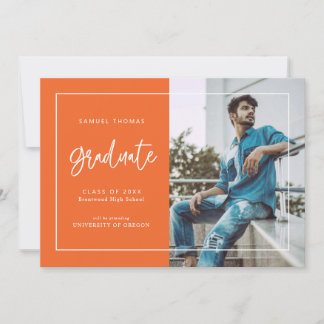 Save The Date Simple Handwritten Script Graduation Announcement