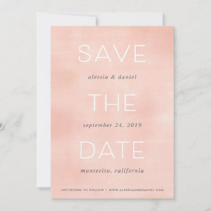 Save The Date Simple, instruction   Couleur d'aquarelle blanche