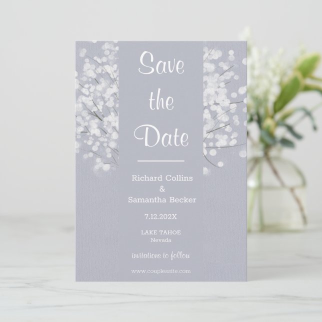 Save The Date Simple Mariage Floral Bouquet Enregistrer La Date (Debout devant)