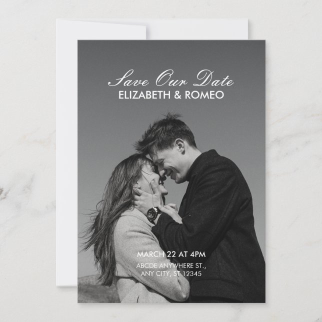 Save The Date Simple mariage photo  (Devant)