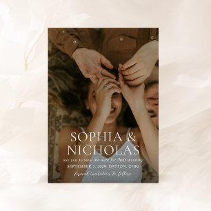 Save The Date Simple Mariage photo moderne noir et blanc