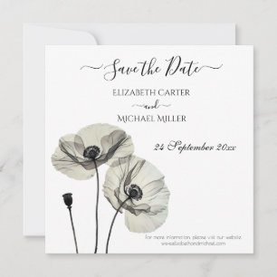 Save The Date Simple minimalisme élégant Papillons noirs et blan