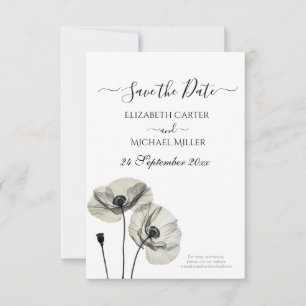 Save The Date Simple minimalisme élégant Papillons noirs et blan