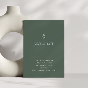 Save The Date Simple minimaliste Botanique Mariage d'âge foncé
