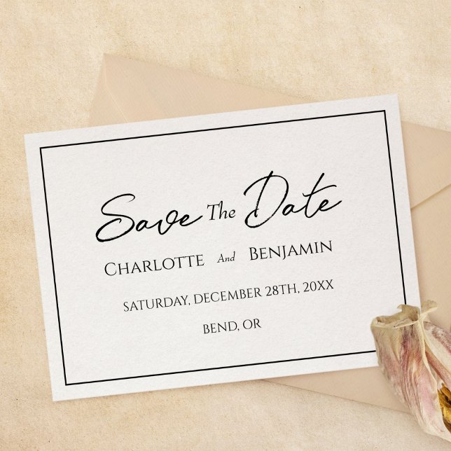 Save The Date Simple Minimaliste Mariage Appartement Enregistrer (Créateur téléchargé)