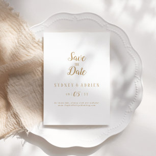 Save The Date Simple Minimaliste Mariage Or Enregistrer La Date