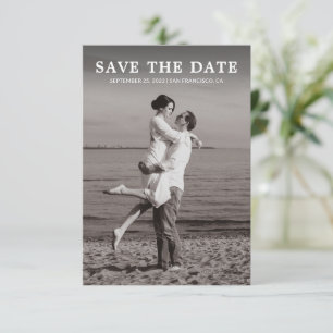 Save The Date Simple minimaliste Mariage photo noir et blanc
