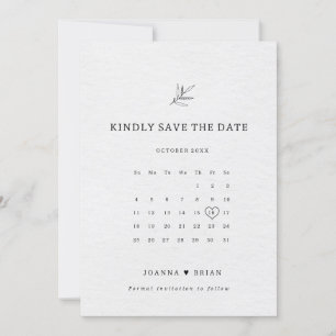 Save The Date Simple minimaliste moderne Eucalyptus Olive Mariag