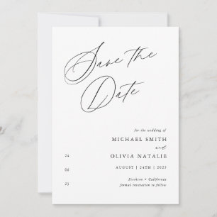 Save The Date Simple minimaliste moderne Mariage de calligraphie
