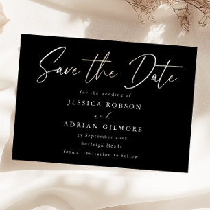 Save The Date Simple minimaliste noir moderne Mariage