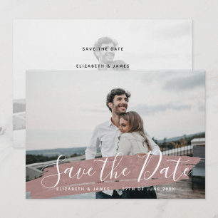 Save The Date Simple Minimaliste Rustique Rose Gold Économisez L