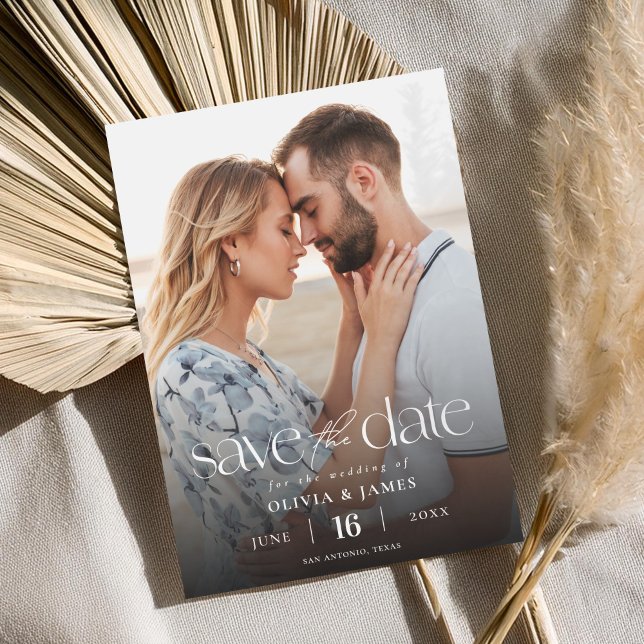 Save The Date Simple Modern 2 photo mariage Enregistrer la date (Créateur téléchargé)