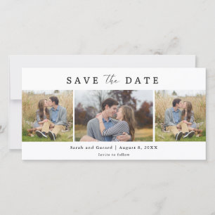 Save The Date Simple Modern 3 Photo Mariage Date à retenir