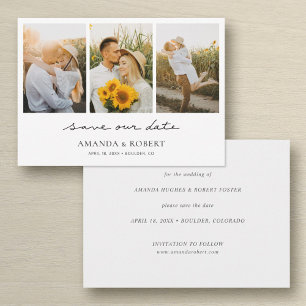 Save The Date Simple Modern Multi Photo Collage Enregistrer la d