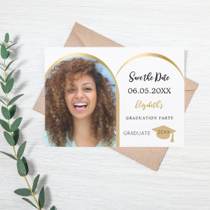 Save The Date Simple moderne arche photo or Graduation Party