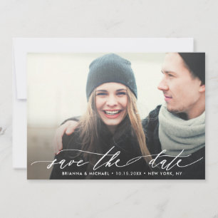 Save The Date Simple Moderne Calligraphie Mariage Photo